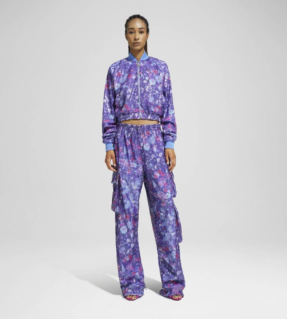 Khrisjoy TRACK JACKET PAILLETTES FLOWERS UPSIDE DOWN GRAPE Acquista Ora