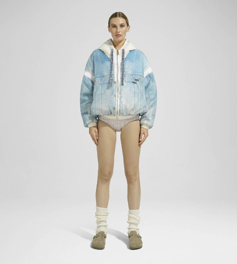 Khrisjoy PUFF HOODIE PRINT DENIM MEDIUM DENIM Fino Al -60%