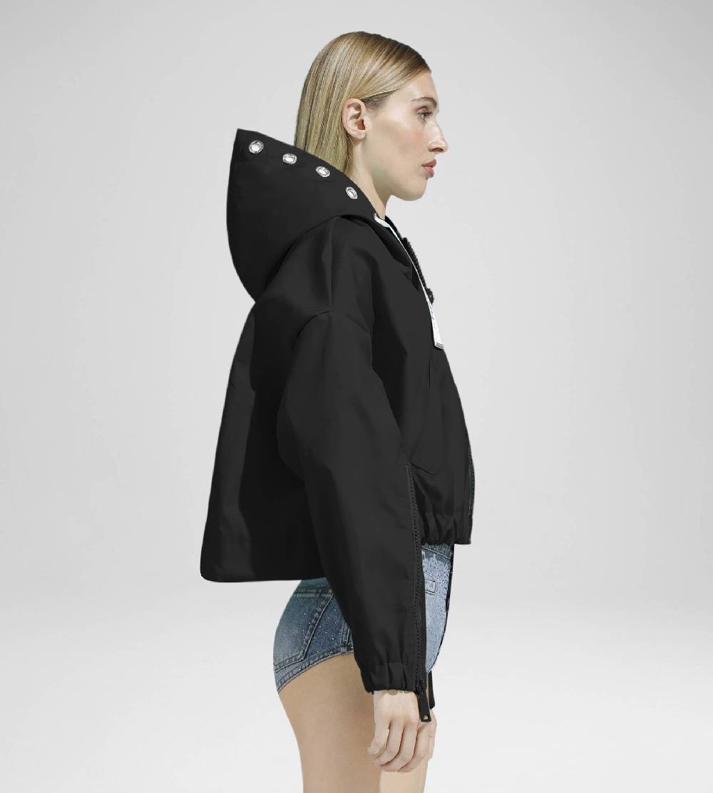 Khrisjoy NEW KHRIS CROP WINDBREAKER BLACK Sottocosto