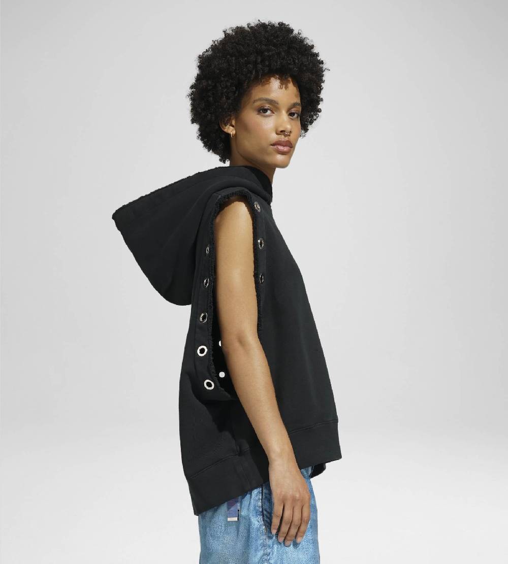 Khrisjoy HOODIE VEST EYELETS BLACK 2025