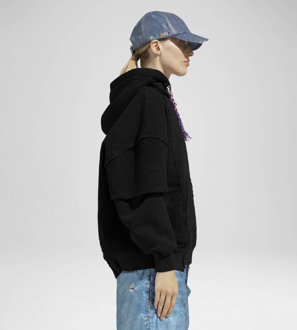 Khrisjoy HOODIE DOUBLE POCKETS BLACK Qualità Garantita