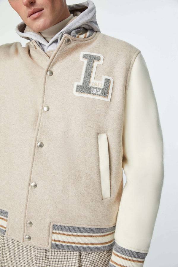 L.B.M. 1911 Bomber stile college in jersey con patch Bomber stile college in jersey con patch Negozio