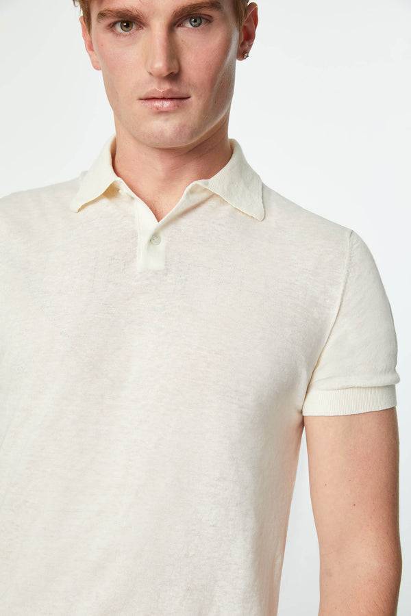 L.B.M. 1911 Polo in maglia bianco avorio Polo in maglia bianco avorio Affare Del Giorno
