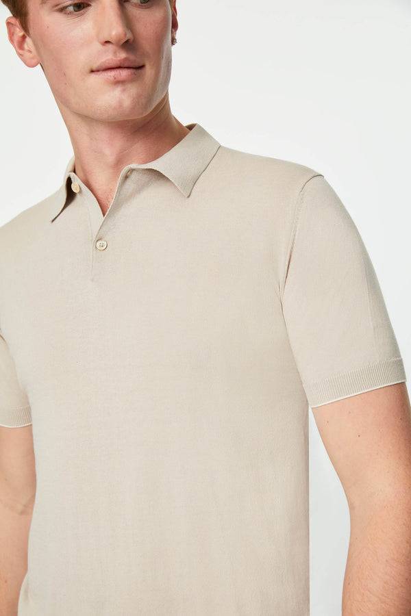 L.B.M. 1911 Polo in maglia beige con dettagli in contrasto Polo in maglia beige con dettagli in contrasto Vendite Flash