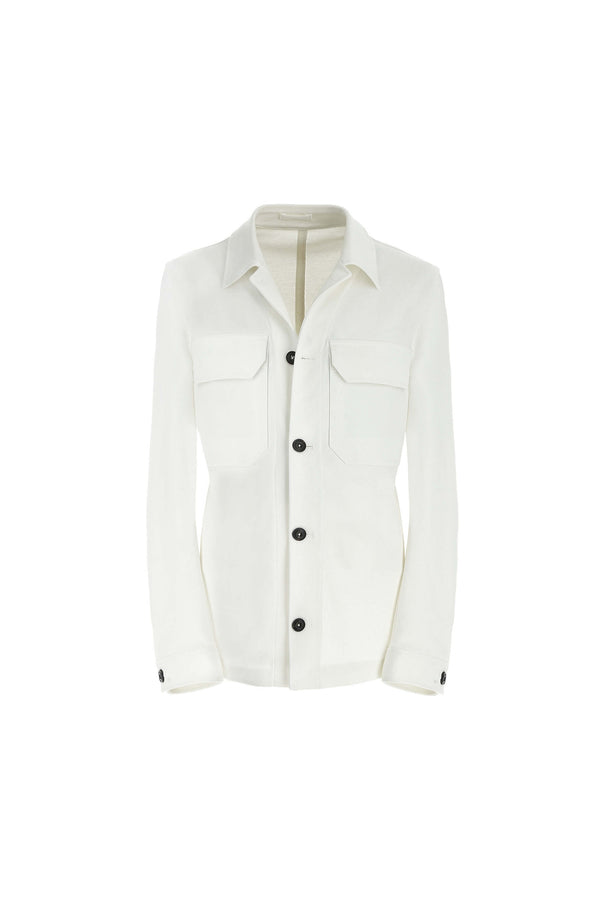 L.B.M. 1911 Overshirt in Jersey bianca Overshirt in Jersey bianca Vendite Flash