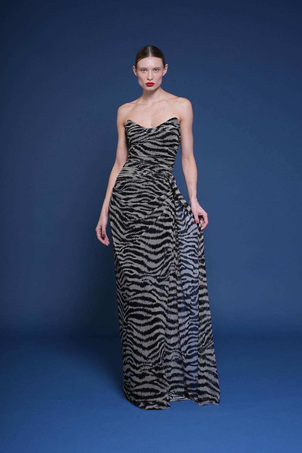 La Petite Robe Di Chiara Boni kriztina printed illusion gown Promozione Limitata