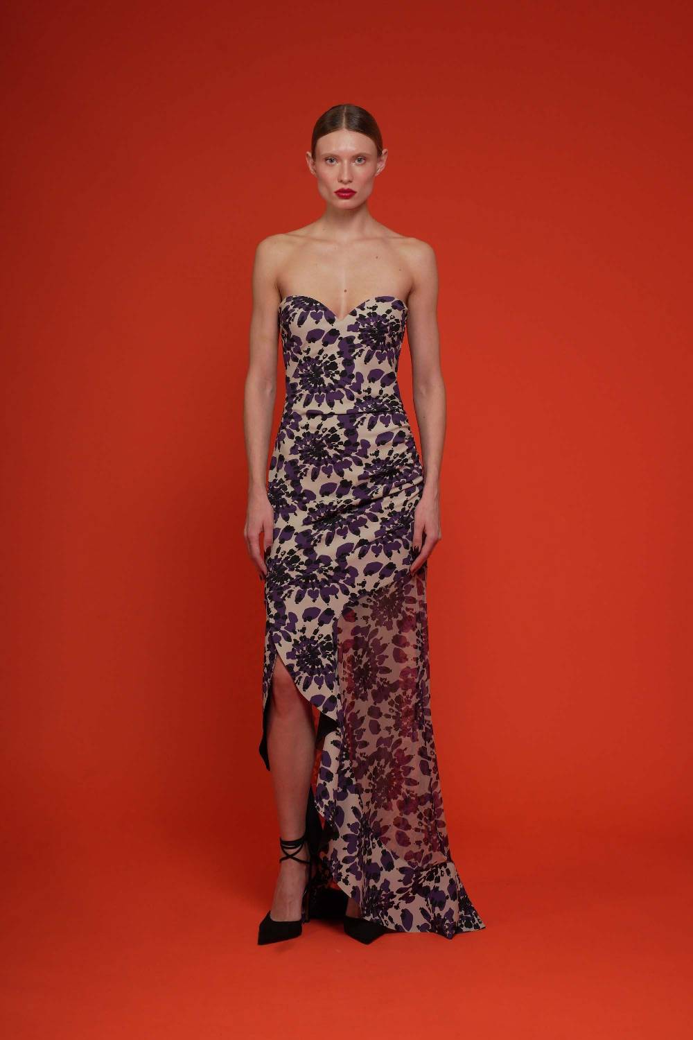 La Petite Robe Di Chiara Boni yoshiro printed illusion gown Sottocosto