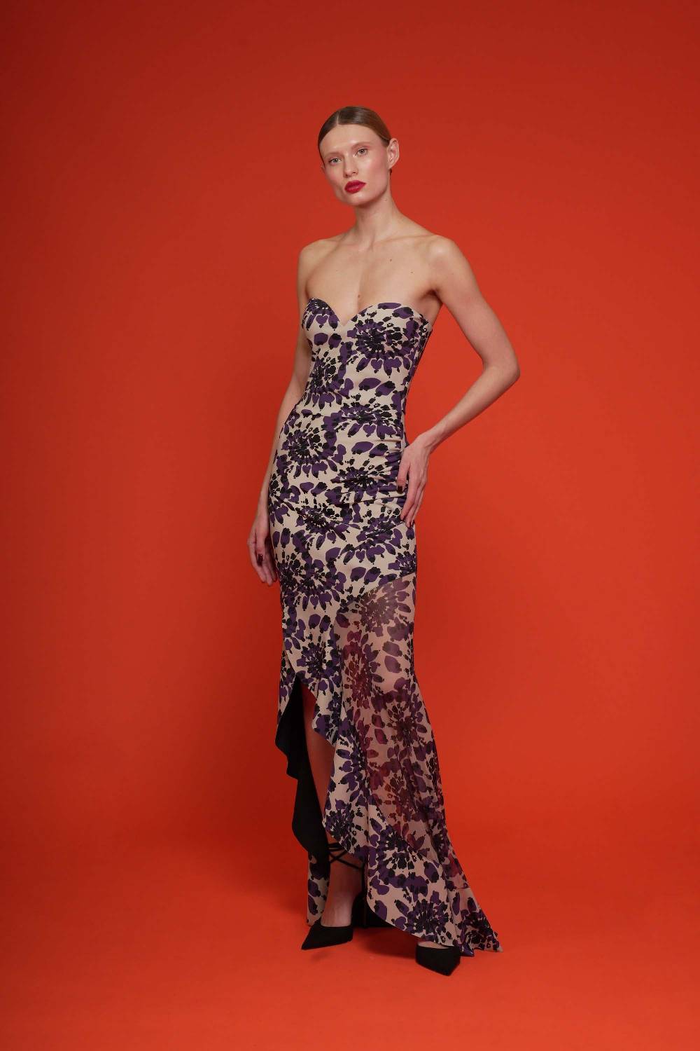 La Petite Robe Di Chiara Boni yoshiro printed illusion gown Sottocosto