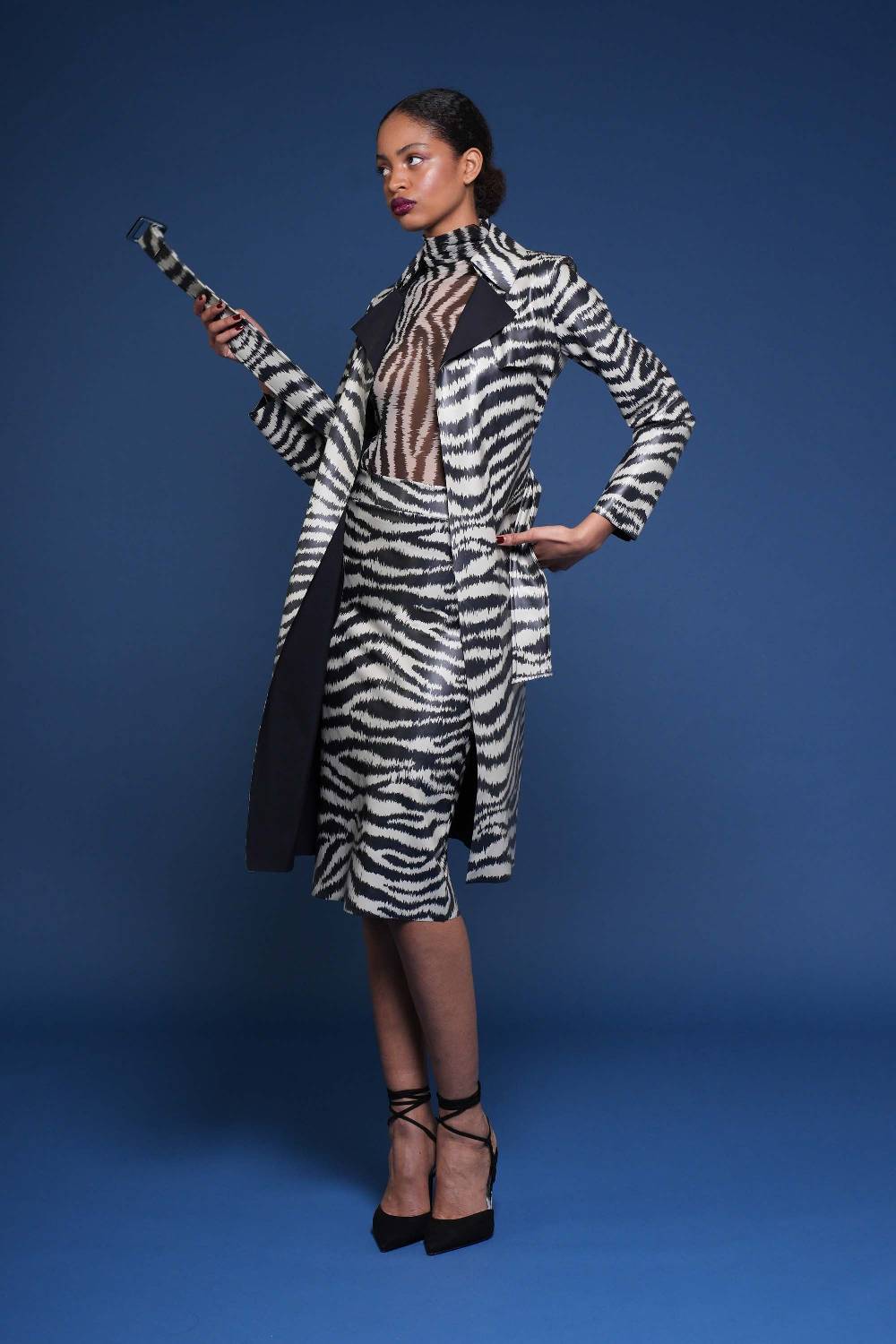 La Petite Robe Di Chiara Boni paduret printed faux-leather dustercoat Hotsell