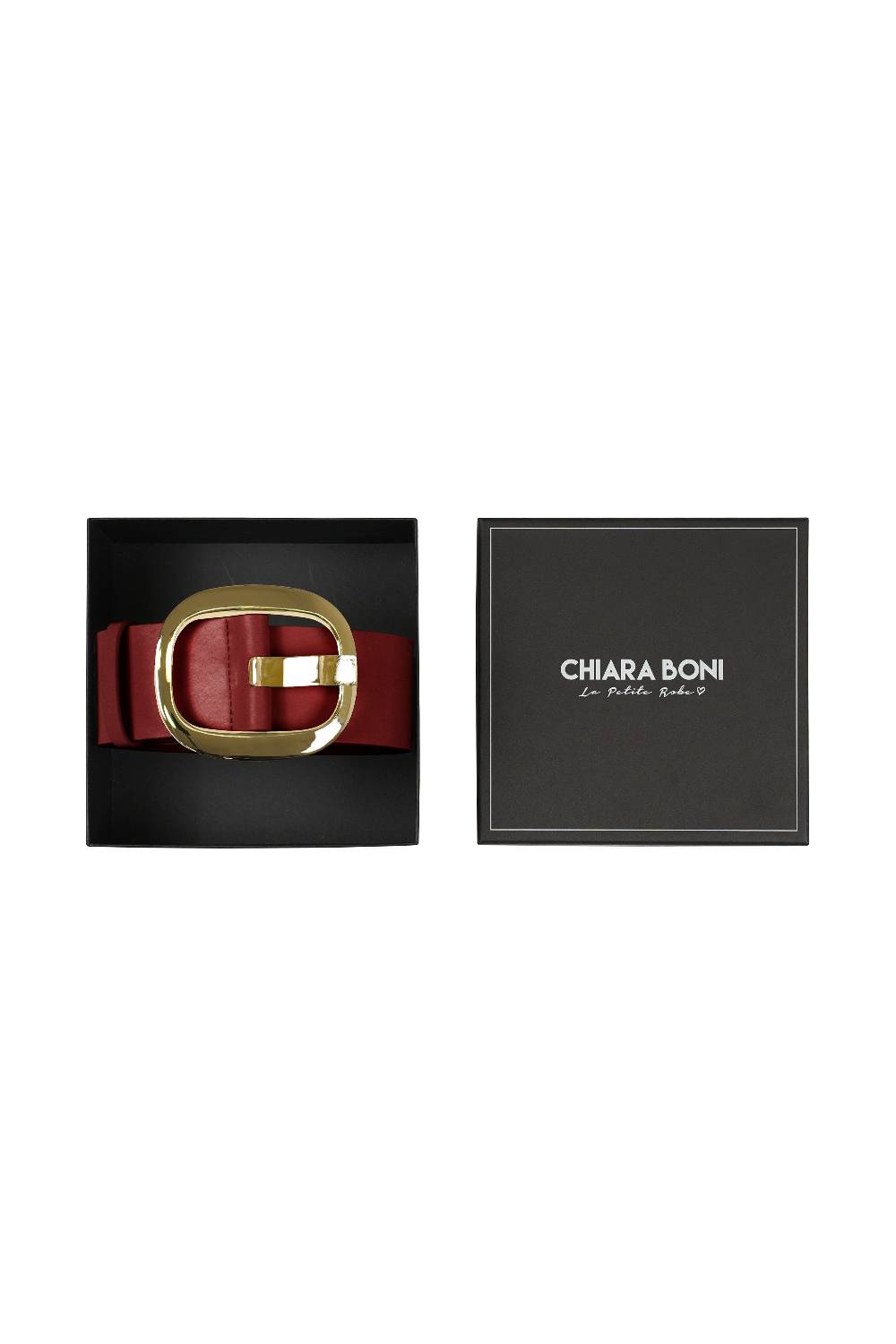 La Petite Robe Di Chiara Boni leather belt with metallic buckle Vendita Economica