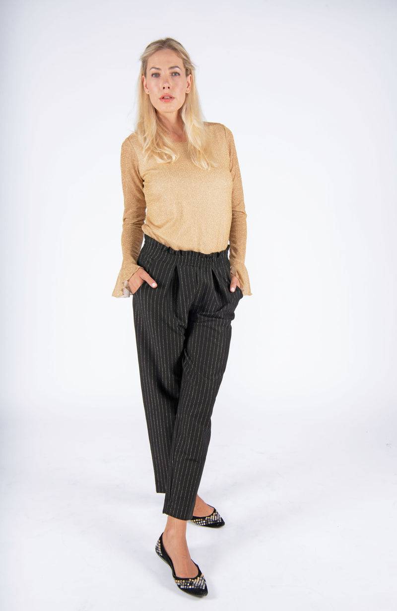 Olive E Miele PANTALONE GERTIE GESSATO LUREX Prezzo Ridotto