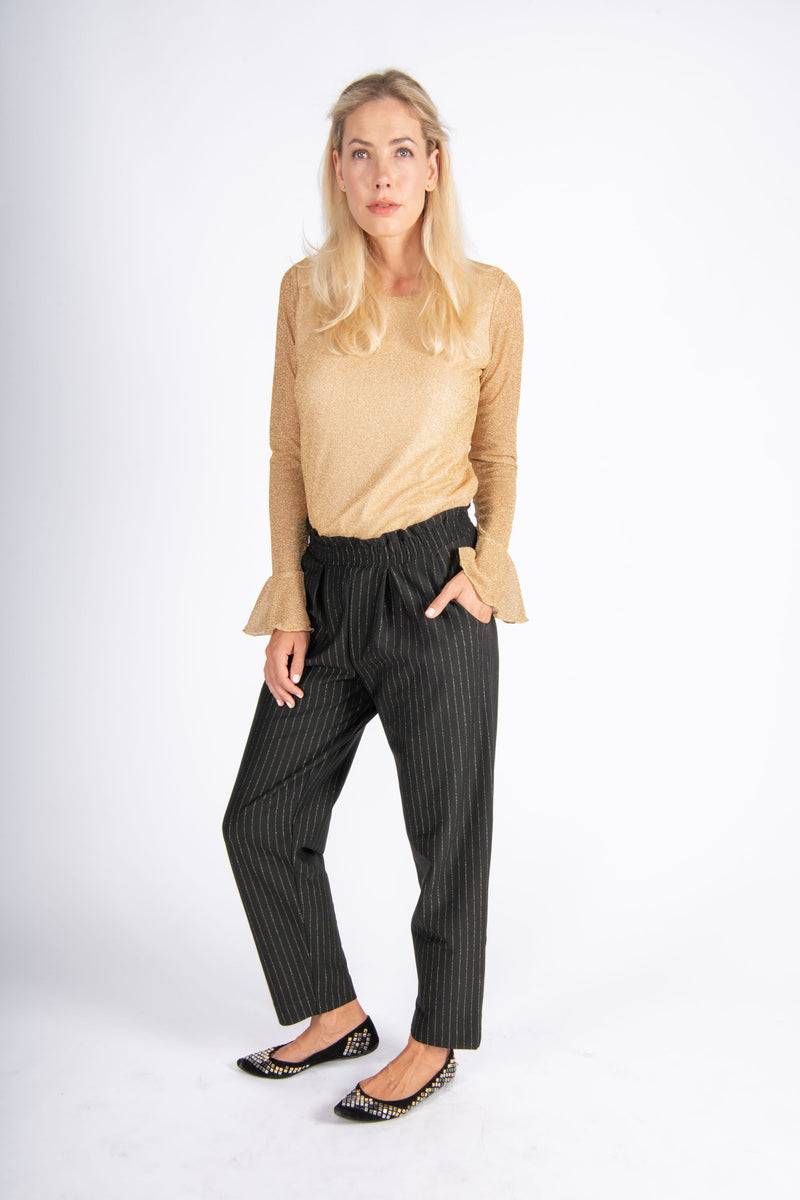 Olive E Miele PANTALONE GERTIE GESSATO LUREX Prezzo Ridotto