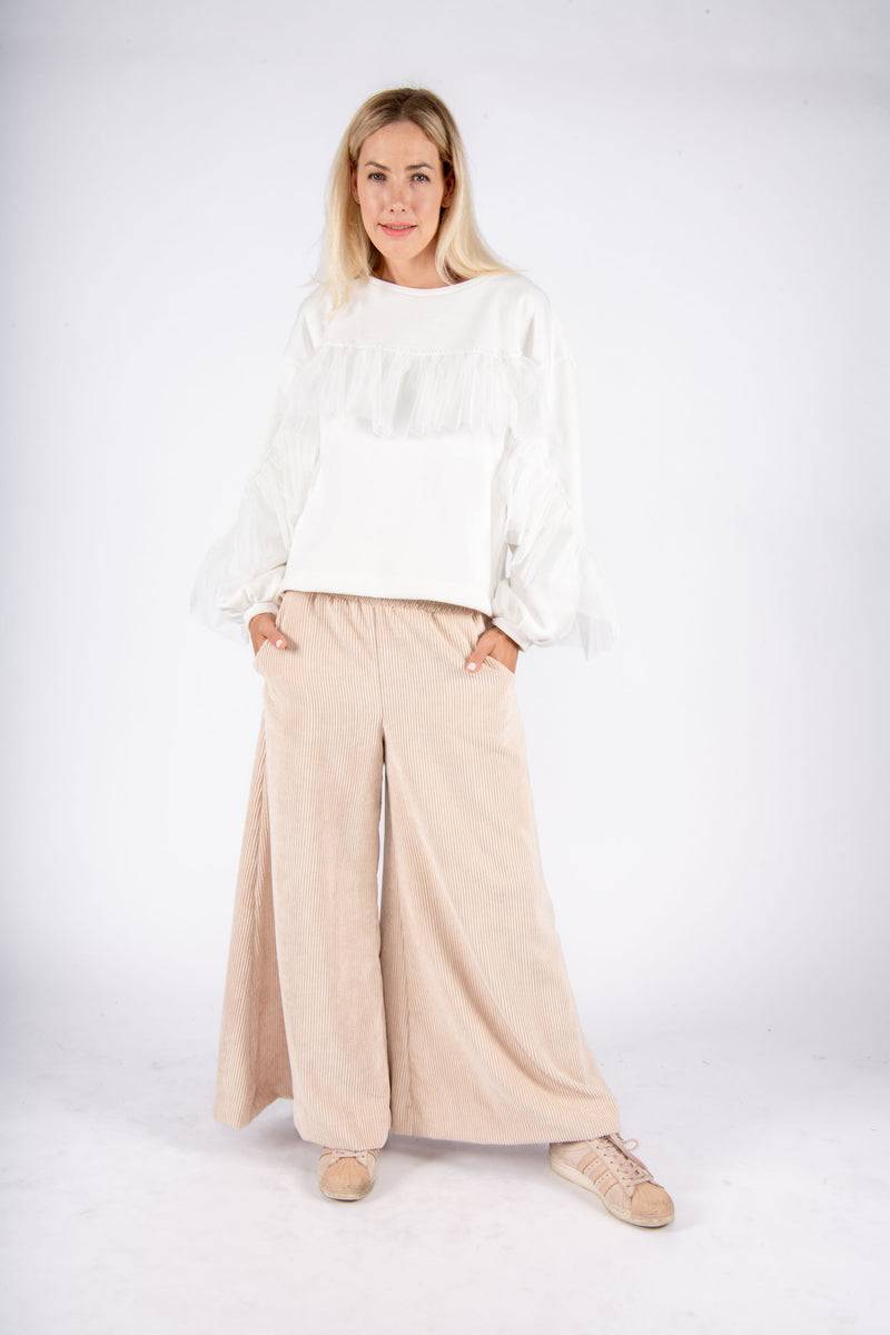 Olive E Miele PANTALONE MOLLIE VELLUTO CIPRIA Saldi