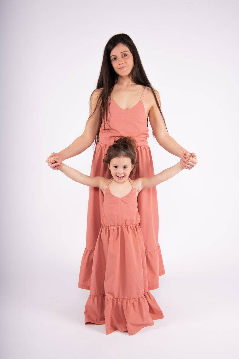 Olive E Miele MiniMe abito Annabelle argilla Presa