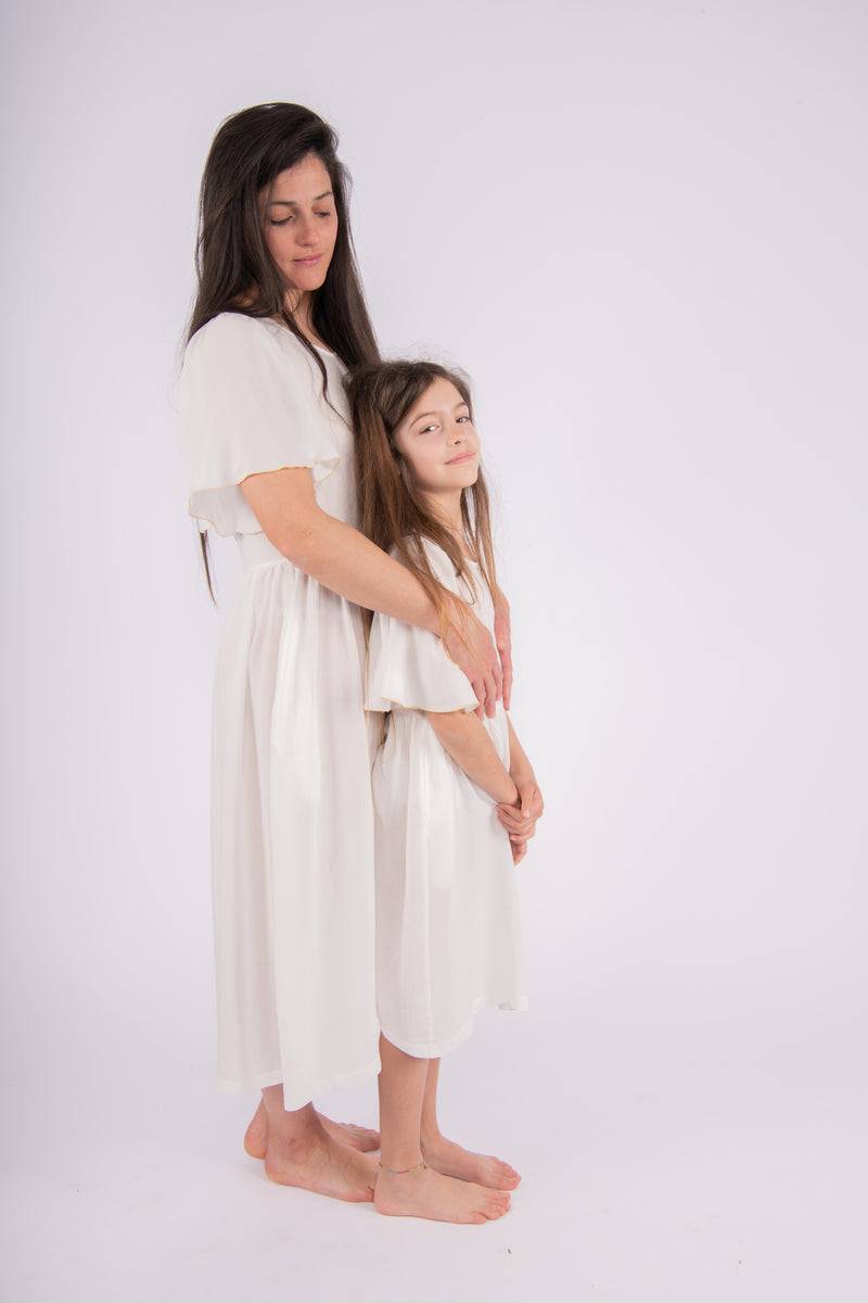 Olive E Miele MiniMe abito Dorothea latte Online