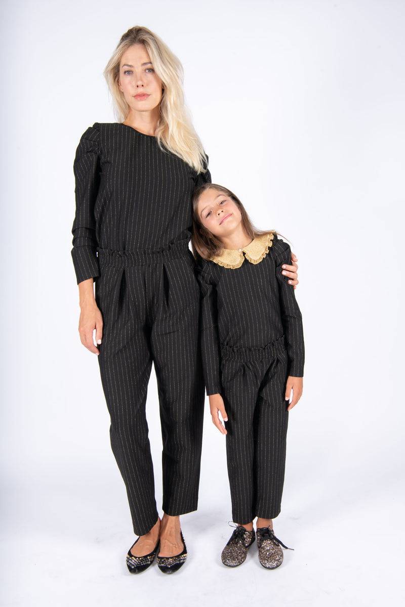 Olive E Miele MiniMe t-shirt Beth + pantalone Gertie gessato lurex Offerta natalizia