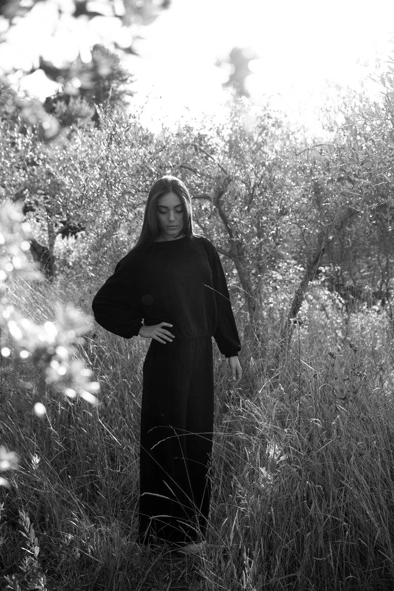 Olive E Miele MAGLIA AVALON NERO WOOL Qualità Garantita
