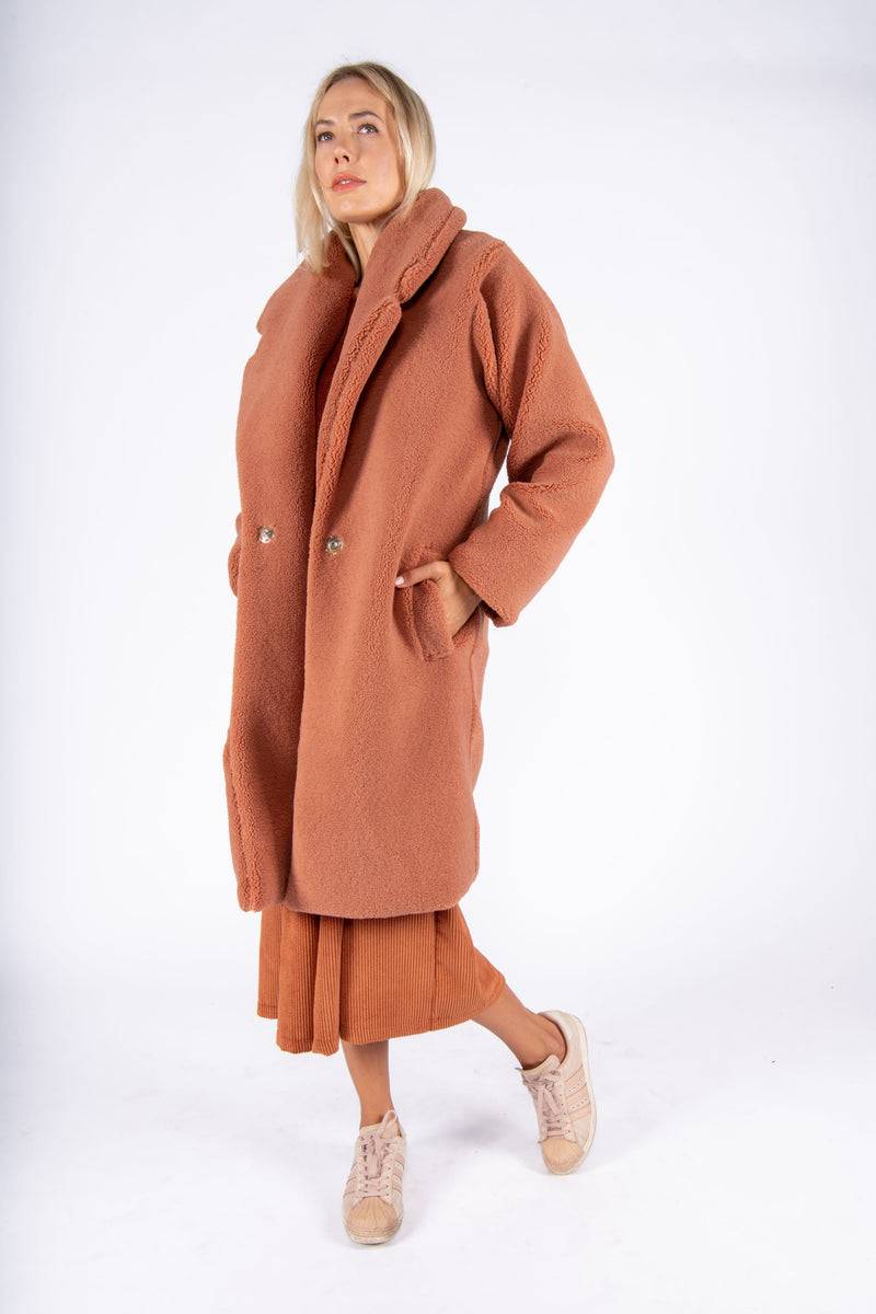 Olive E Miele CAPPOTTO PEGGY MATTONE Affare Del Giorno