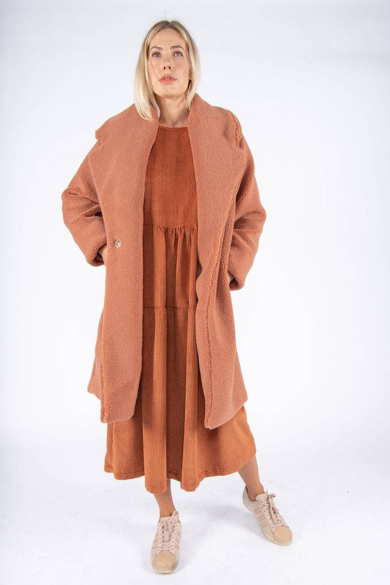 Olive E Miele CAPPOTTO PEGGY MATTONE Affare Del Giorno