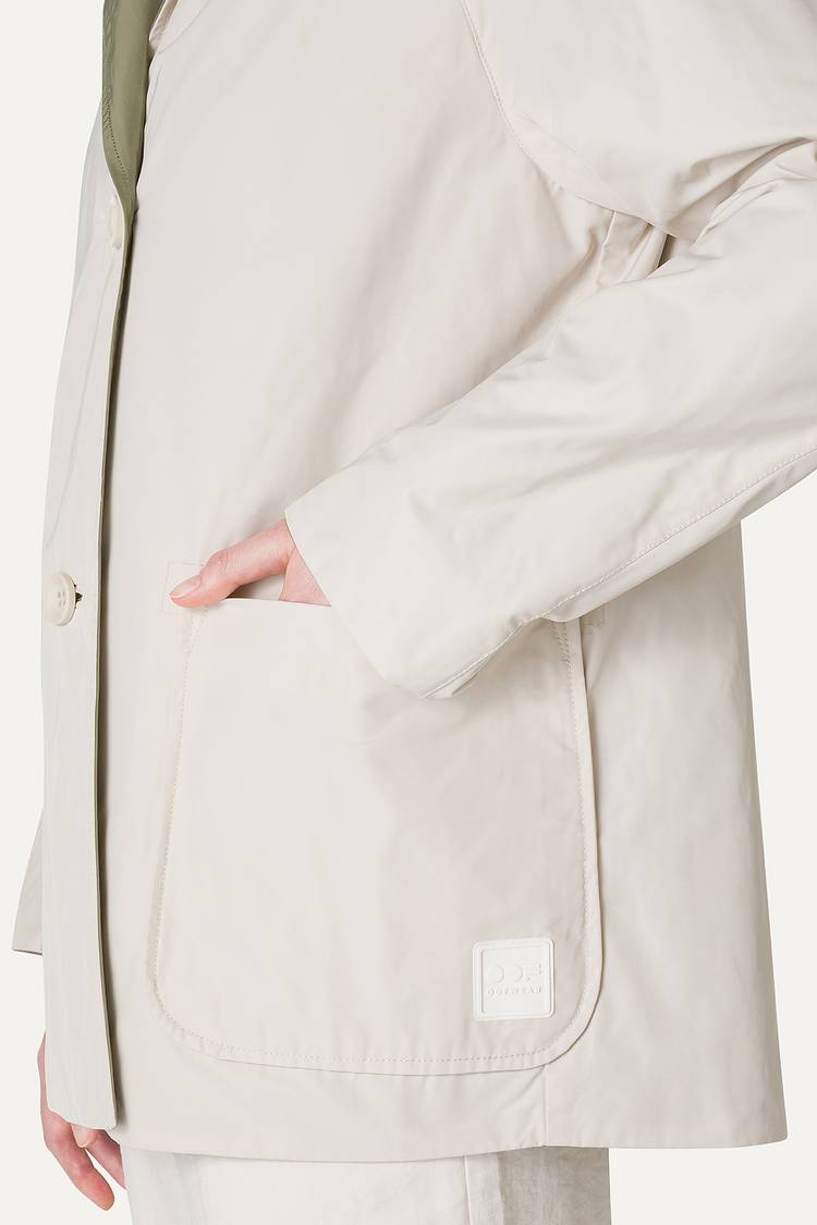 Oof Wear IMPERMEABILE REVERSIBILE CON CAPPUCCIO IN NYLON MEMORY 9411 - PANNA/VERDE MIMETICO Prezzo Ridotto