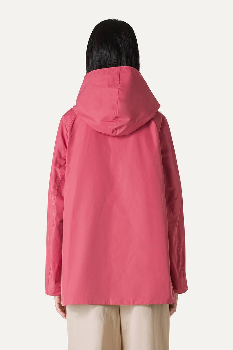 Oof Wear IMPERMEABILE REVERSIBILE CON CAPPUCCIO IN NYLON MEMORY 9411 - ROSA ANTICO/BEIGE Sottocosto