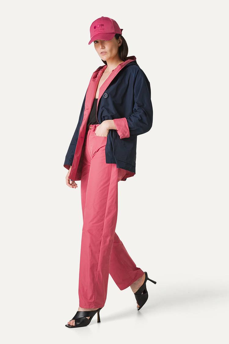Oof Wear IMPERMEABILE REVERSIBILE CON CAPPUCCIO IN NYLON MEMORY 9411 - BLU NOTTE/ROSA ANTICO Convenienza