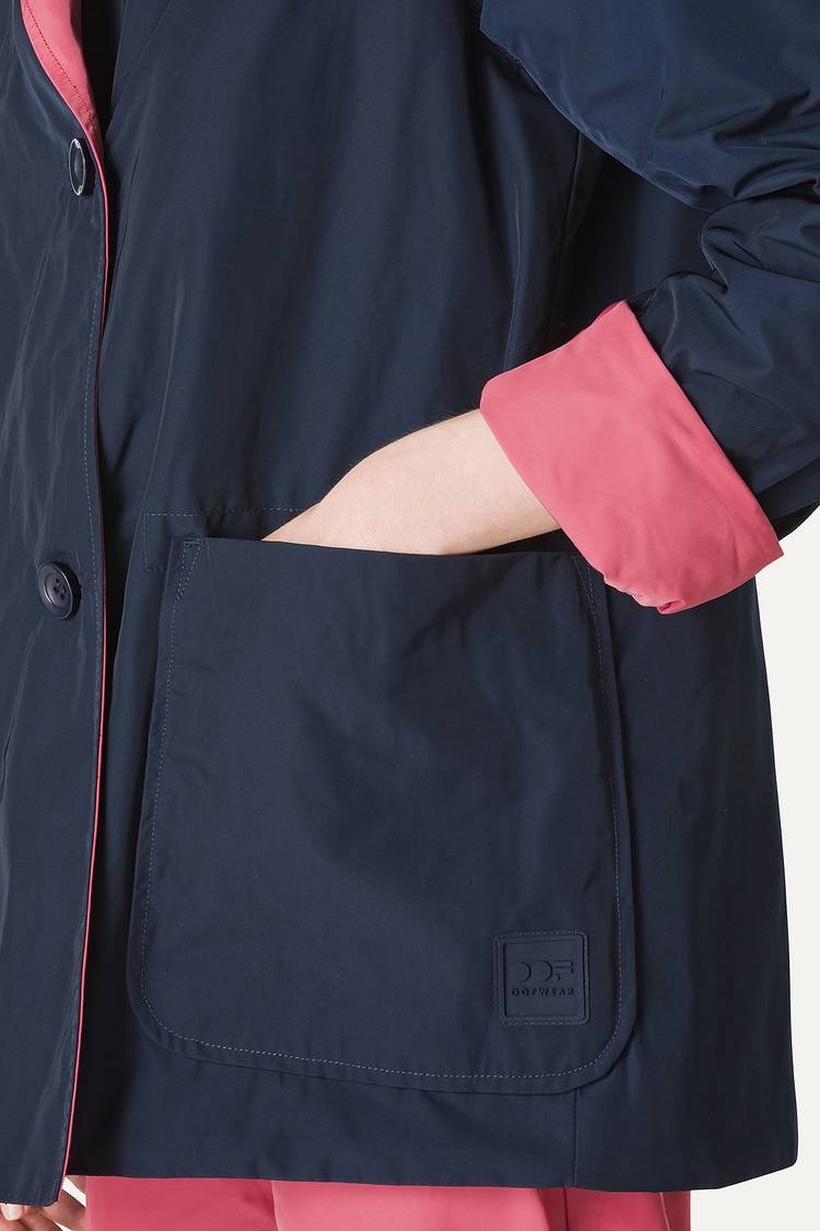 Oof Wear IMPERMEABILE REVERSIBILE CON CAPPUCCIO IN NYLON MEMORY 9411 - BLU NOTTE/ROSA ANTICO Convenienza