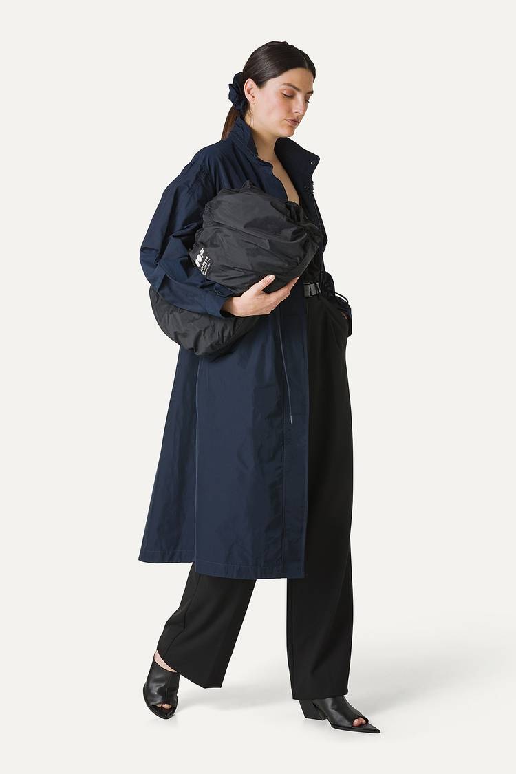 Oof Wear PARKA LUNGO OVER IN NYLON MEMORY 9211 - BLU NOTTE Sconto