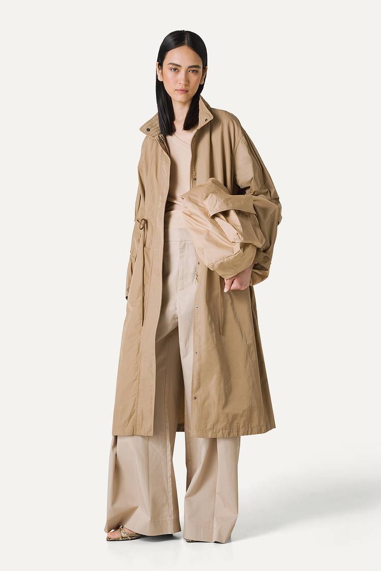 Oof Wear PARKA LUNGO OVER IN NYLON MEMORY 9211 - BEIGE Online