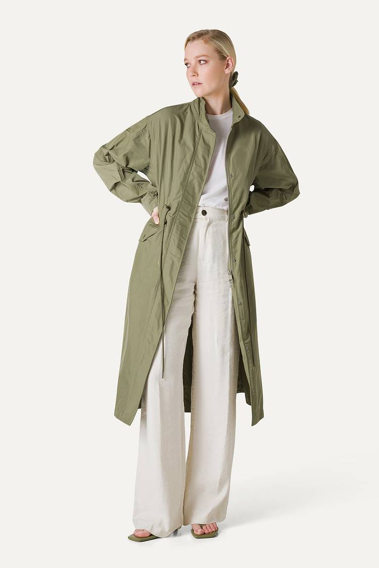 Oof Wear PARKA LUNGO OVER IN NYLON MEMORY 9211 - VERDE MIMETICO Outlet