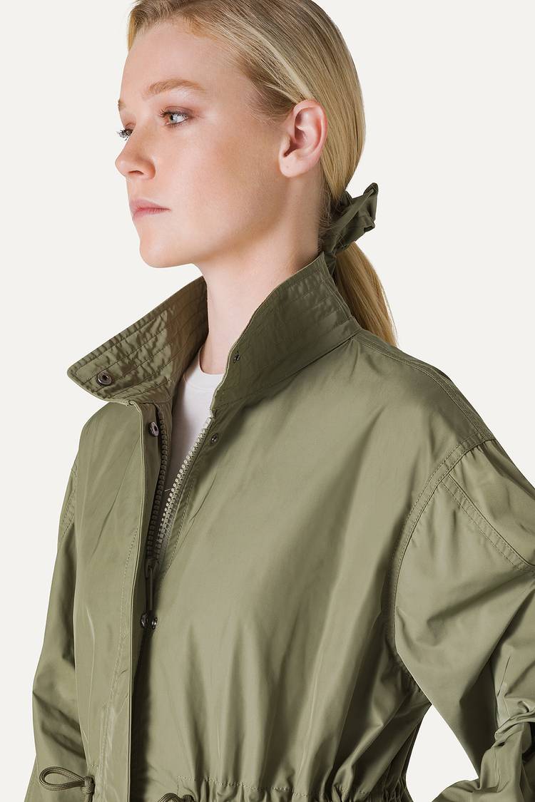 Oof Wear PARKA LUNGO OVER IN NYLON MEMORY 9211 - VERDE MIMETICO Outlet