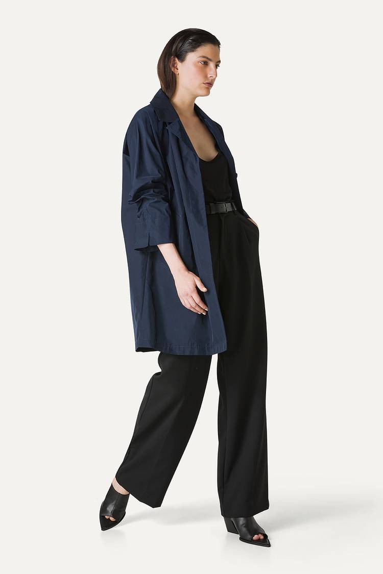 Oof Wear TRENCH IN NYLON MEMORY 9138 - BLU NOTTE In Vendita
