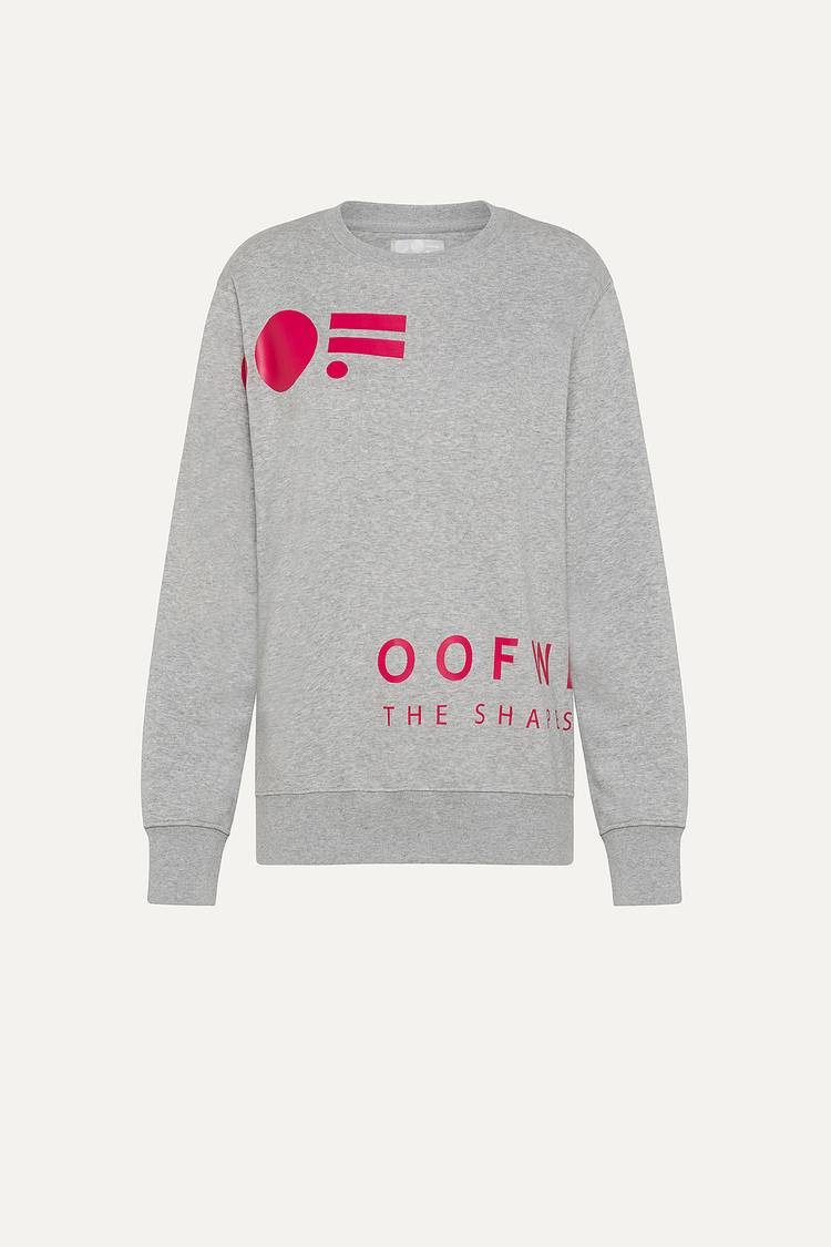 Oof Wear FELPA IN COTONE CON LOGO 4065 - GRIGIO MELANGE Negozio
