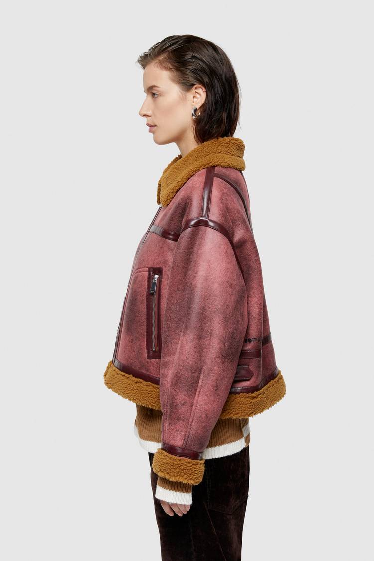 Oof Wear GIACCA CORTA REVERSIBILE 9262 IN ECO-MONTONE - ROSA/COCCIO Vendita