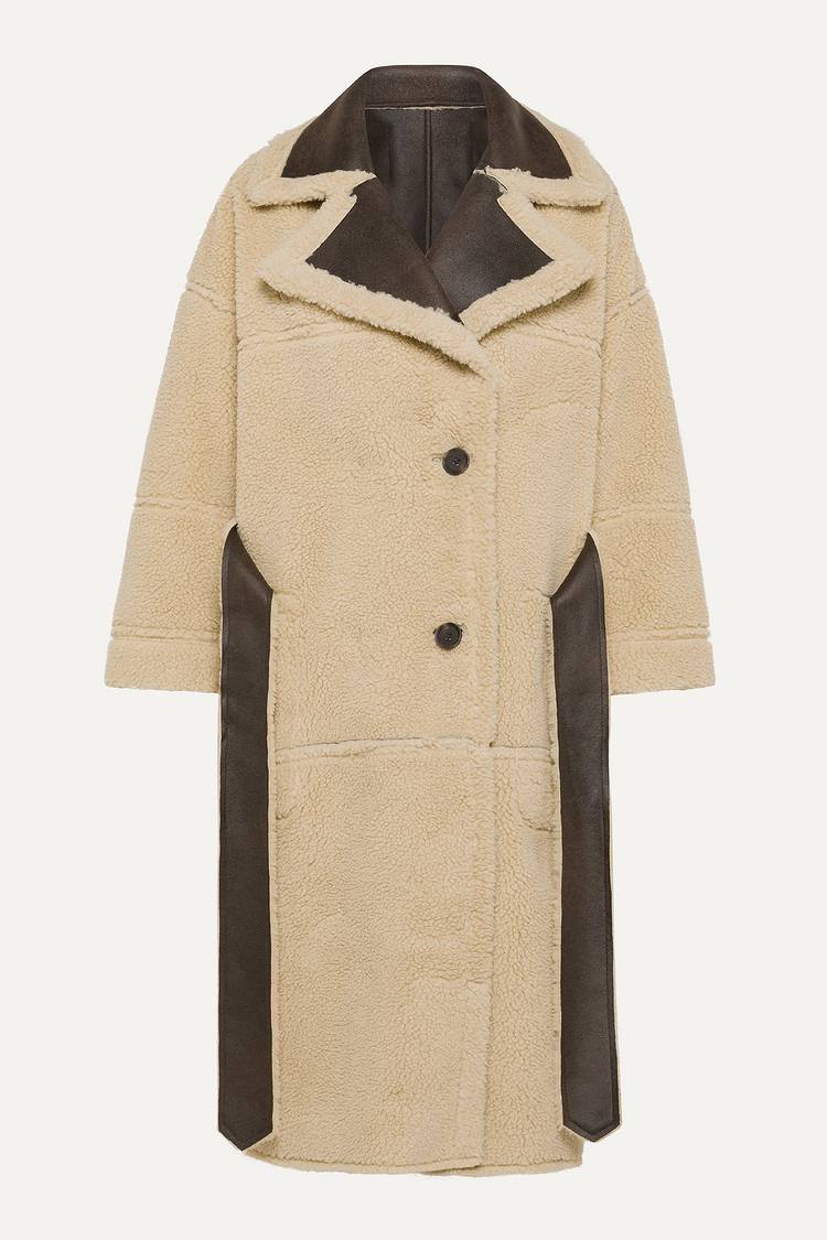 Oof Wear CAPPOTTO LUNGO REVERSIBILE 9263 IN ECO-MONTONE - MARRONE/CREMA Pezzi Unici