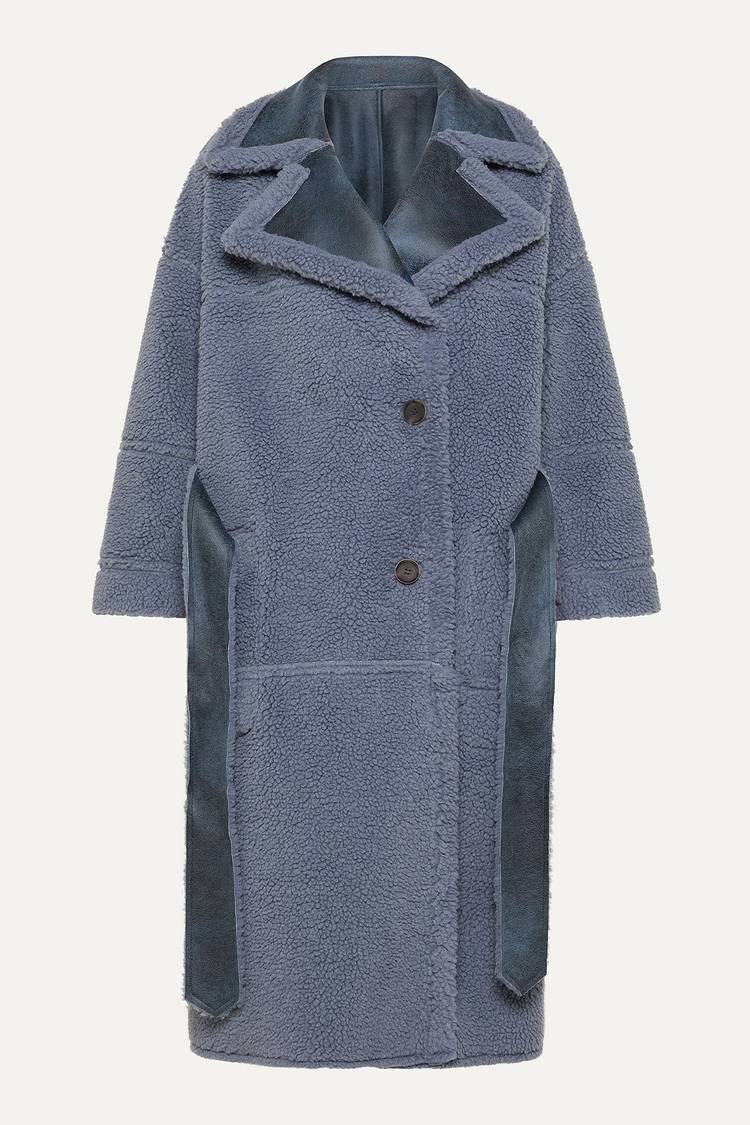 Oof Wear CAPPOTTO LUNGO REVERSIBILE 9263 IN ECO-MONTONE - CERULEO/CARTA DA ZUCCHERO Qualità Garantita