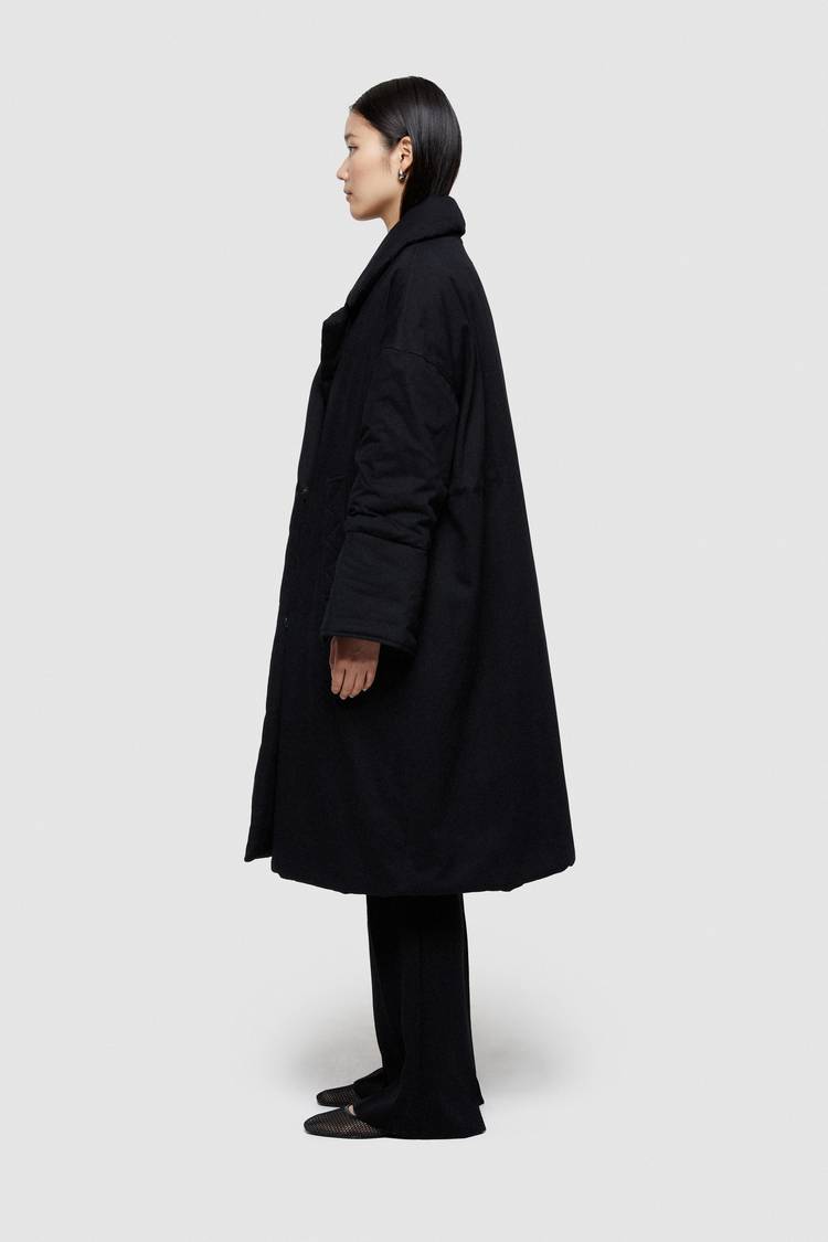 Oof Wear GIACCA LUNGA 9244 IN GABARDINA DI COTONE - NERO Acquista Ora