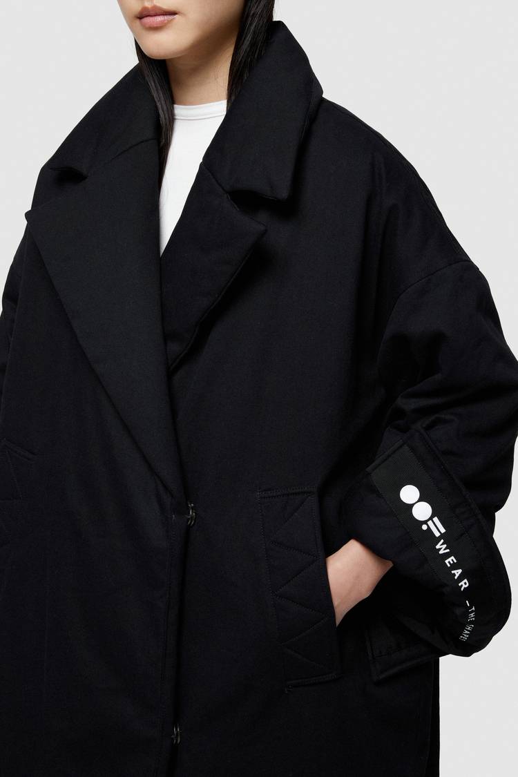 Oof Wear GIACCA LUNGA 9244 IN GABARDINA DI COTONE - NERO Acquista Ora