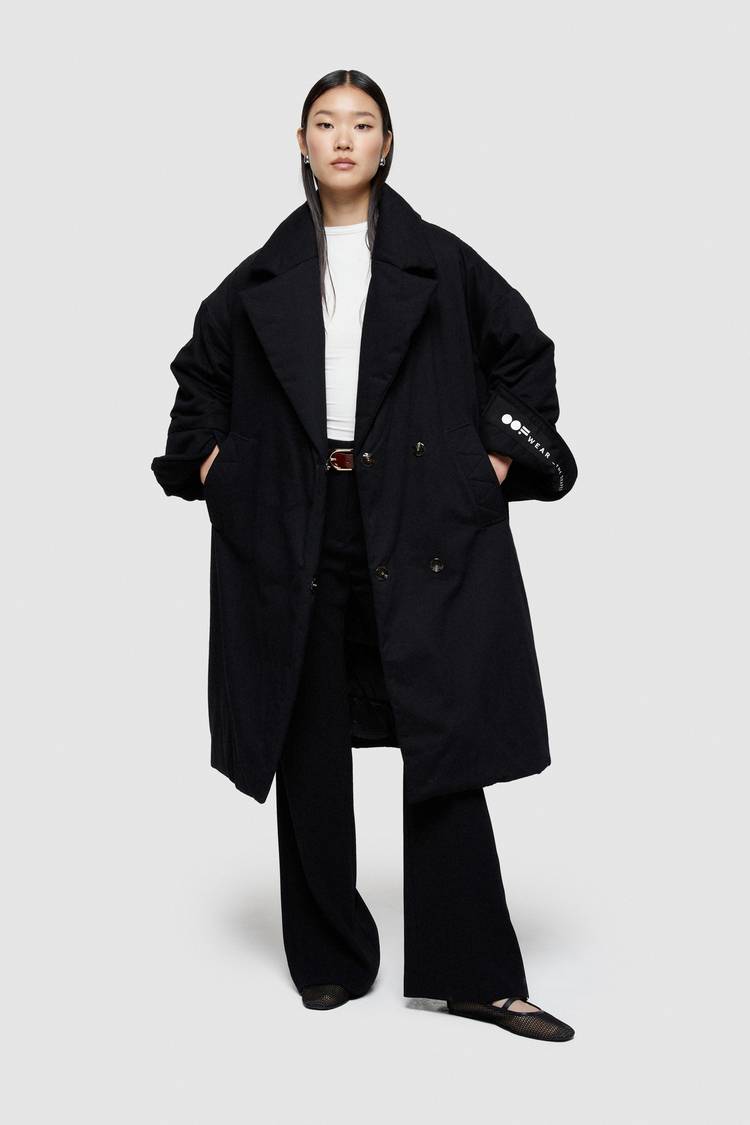 Oof Wear GIACCA LUNGA 9244 IN GABARDINA DI COTONE - NERO Acquista Ora