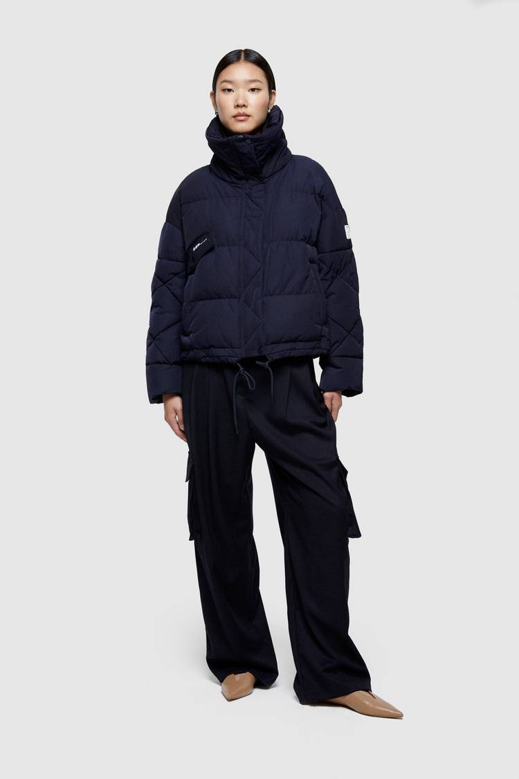 Oof Wear GIACCA CORTA 9235 IN NYLON MEMORY - BLU NOTTE Promozione Limitata
