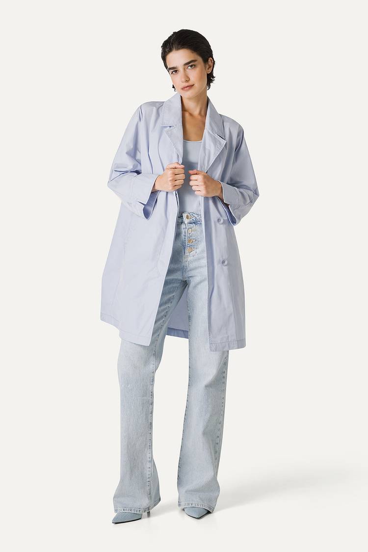 Oof Wear TRENCH IN NYLON MEMORY 9138 - GHIACCIO Shopping Online