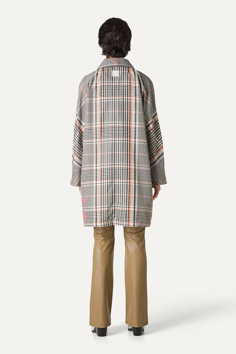 Oof Wear TRENCH IN NYLON MEMORY A DISEGNO CHECK 9138 - ARANCIO/CREMA Affare Del Giorno