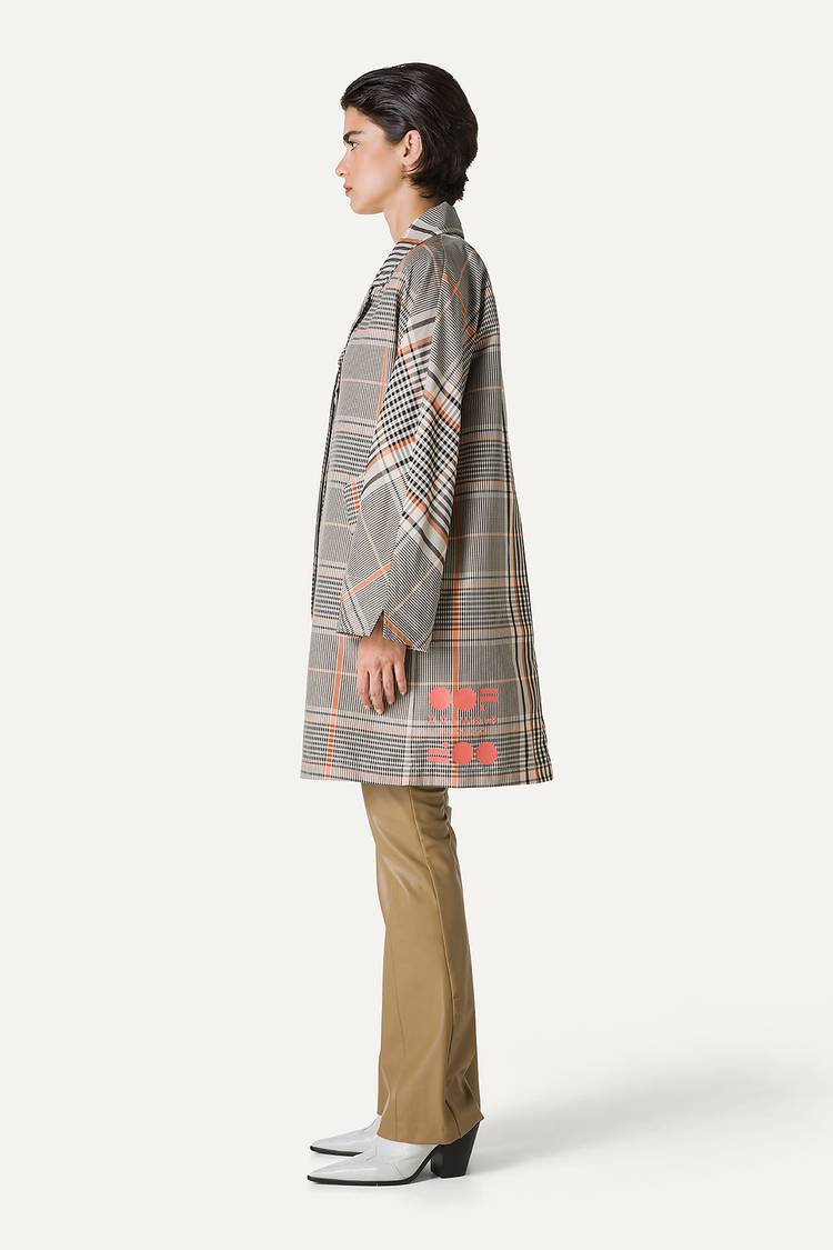 Oof Wear TRENCH IN NYLON MEMORY A DISEGNO CHECK 9138 - ARANCIO/CREMA Affare Del Giorno