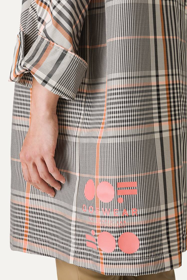 Oof Wear TRENCH IN NYLON MEMORY A DISEGNO CHECK 9138 - ARANCIO/CREMA Affare Del Giorno