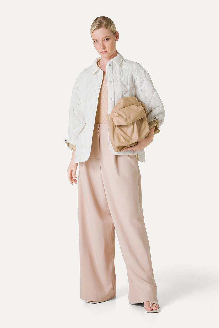 Oof Wear GIACCA A CAMICIA OVER IN NYLON LEGGERO TRAPUNTATO 9222 - BURRO Outlet