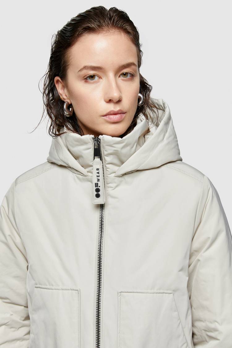 Oof Wear PARKA LUNGO 9094 IN NYLON MEMORY - PANNA In Vendita