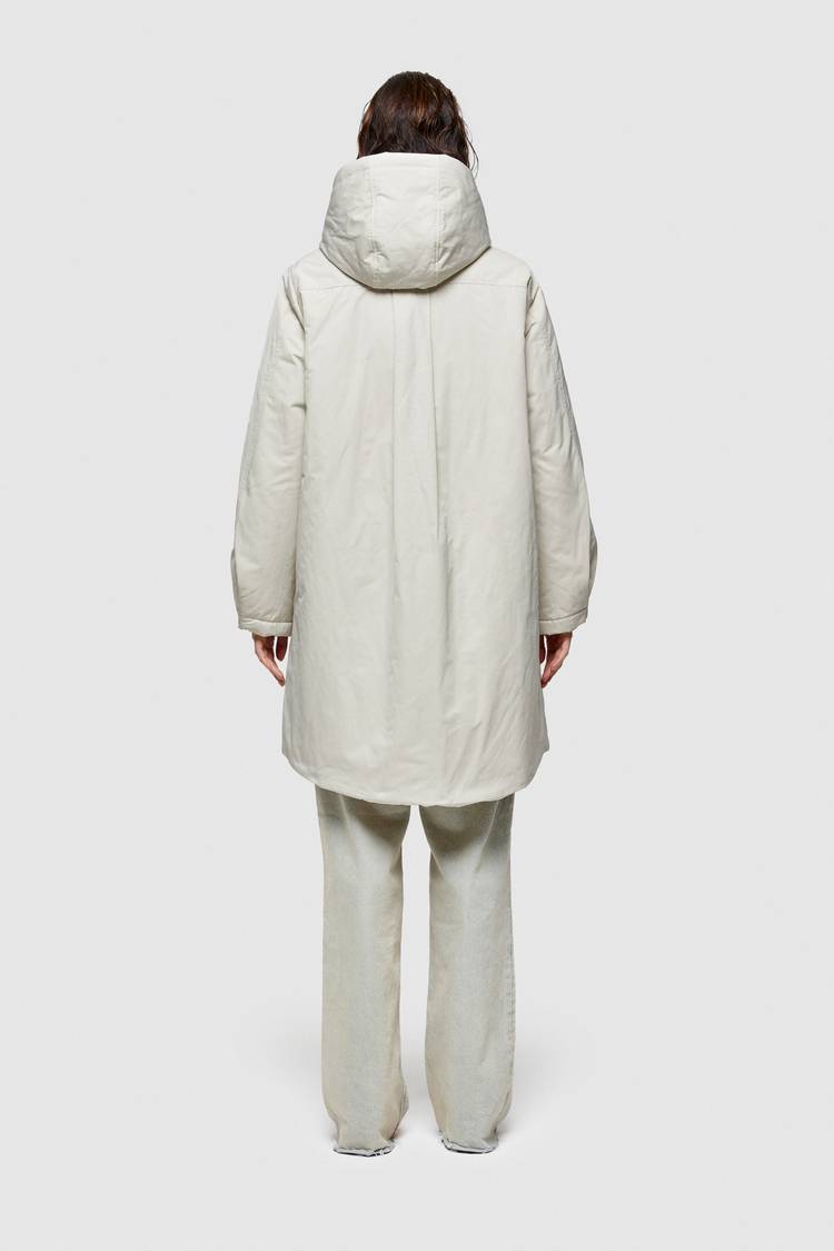 Oof Wear PARKA LUNGO 9094 IN NYLON MEMORY - PANNA In Vendita