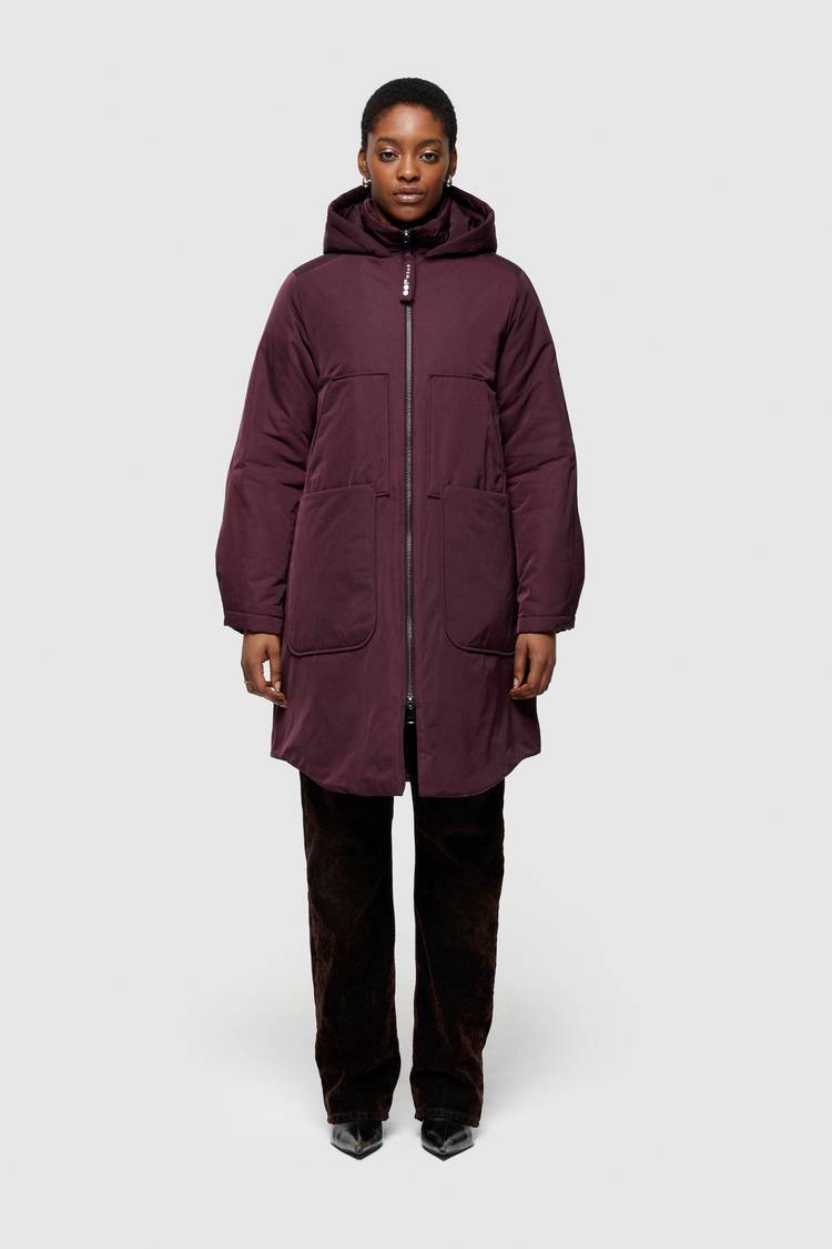 Oof Wear PARKA LUNGO 9094 IN NYLON MEMORY - PRUGNA Saldi