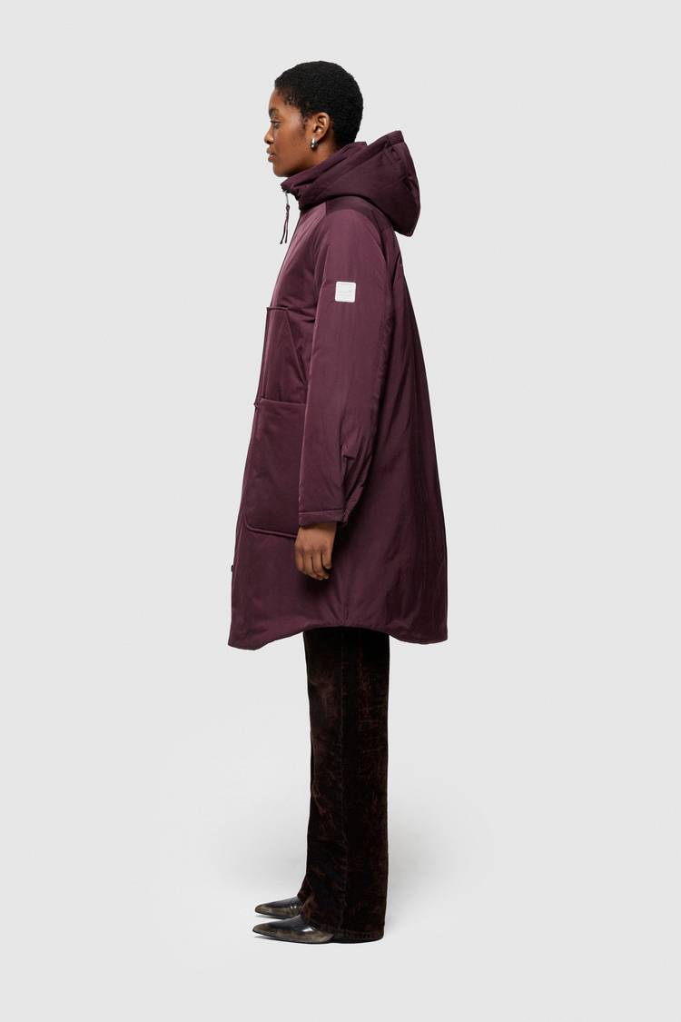 Oof Wear PARKA LUNGO 9094 IN NYLON MEMORY - PRUGNA Saldi
