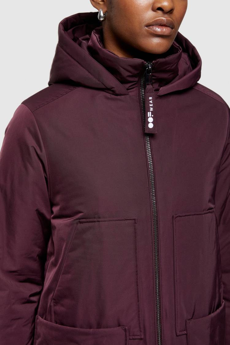 Oof Wear PARKA LUNGO 9094 IN NYLON MEMORY - PRUGNA Saldi